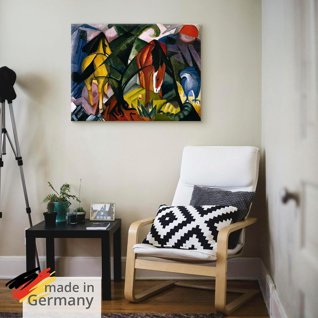 ARTland Leinwandbilder Wandbild Bild auf Leinwand 40x30 cm Wanddeko Abstrakte Kunst Tiere Pferd Pfer