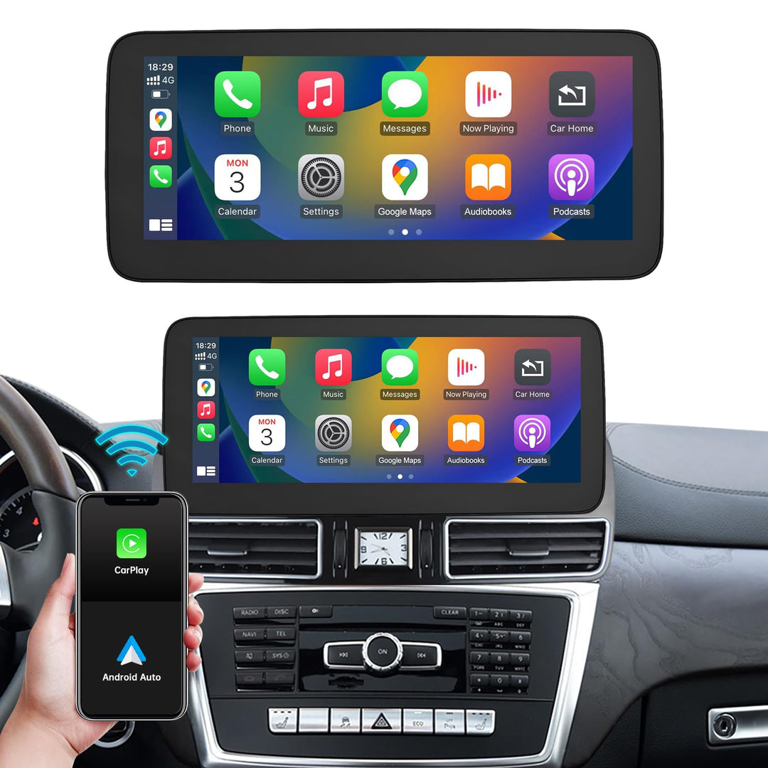 Autoradio 12,3 Zoll Touchscreen mit kabellosem Carplay und Android Auto für 2012–2015 Mercedes Benz