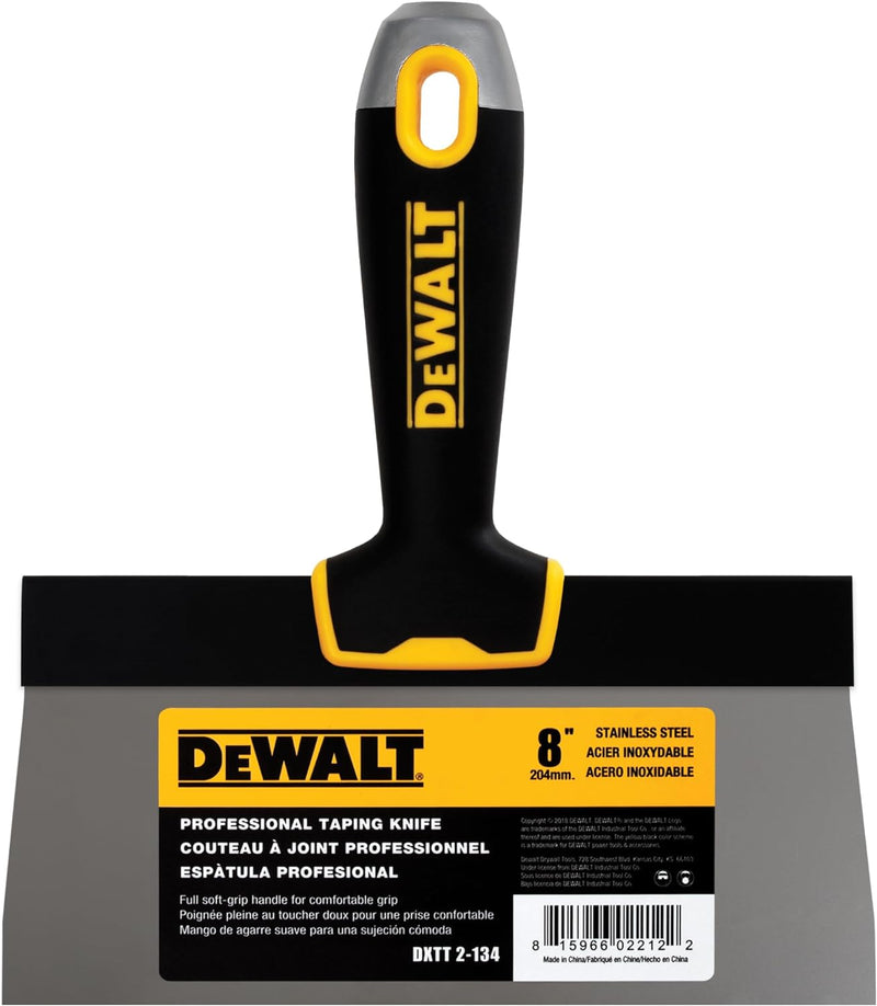 DEWALT DXTT-2-134 Taping Messer, Edelstahl, mit weichem Griff, 20,3 cm 8-Inch, 8-Inch