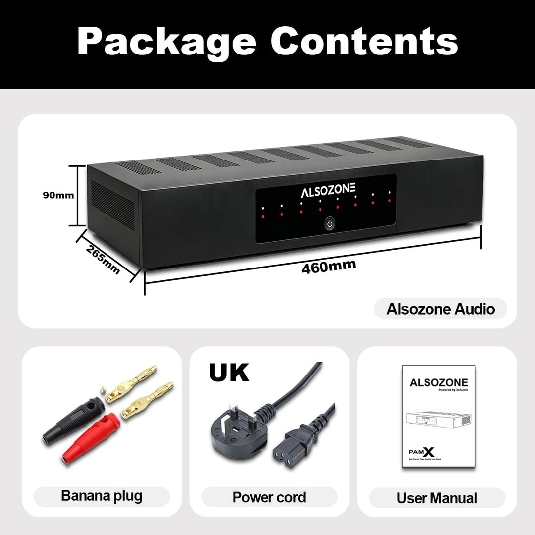 3eAudio PAM158 Multikanal-Endstufe – 8-Kanal Verstärker mit 150W pro Kanal, GaN-Netzteil, PFFB-Techn