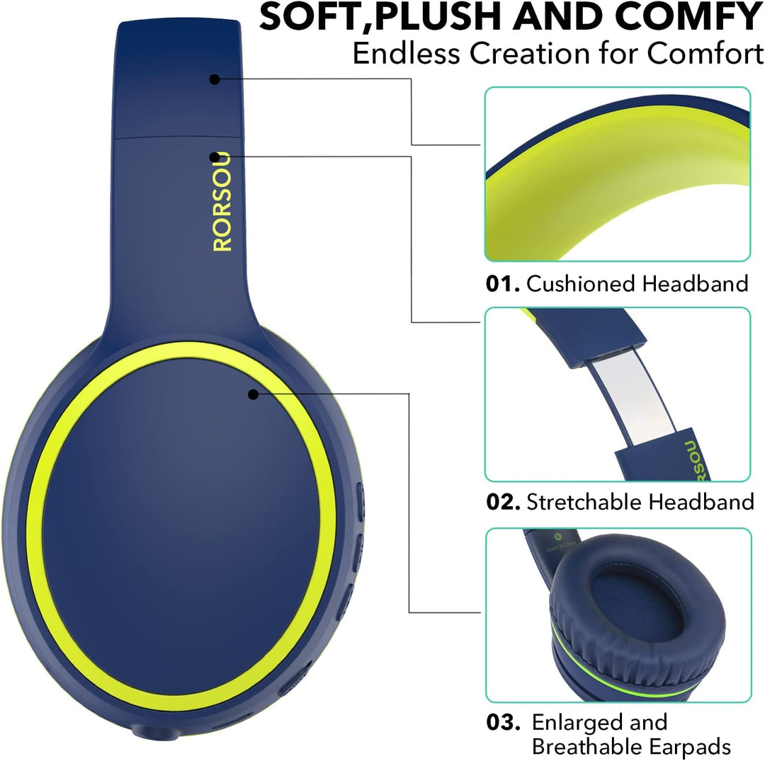 RORSOU B10 Bluetooth-Kopfhörer Over-Ear, 2 EQ-Musikmodi und 50 Stunden Spielzeit, kabelloser Kopfhör