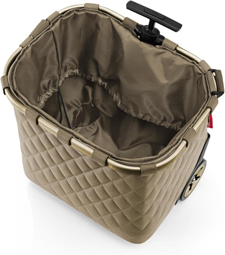 reisenthel carrycruiser Frame Rhombus Olive – Tragbarer Einkaufstrolley mit stabilem Aluminiumrahmen