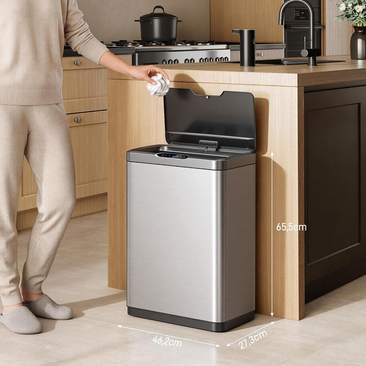 EKO Mirage Mülleimer mit Sensor, Mülleimer 2 Fächer 2 x 20L, Automatischer Küchenmülleimer, 2 Kunsts