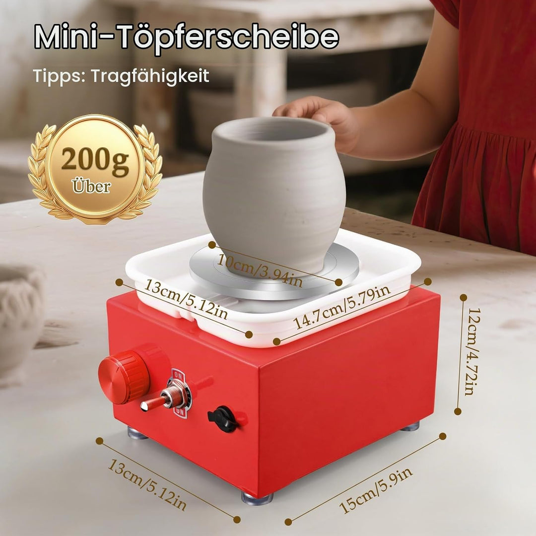 Töpferscheibe, Töpferscheibe Elektrisch mit 2000 U/min Einstellbare Geschwindigkeit, Pottery Wheel m