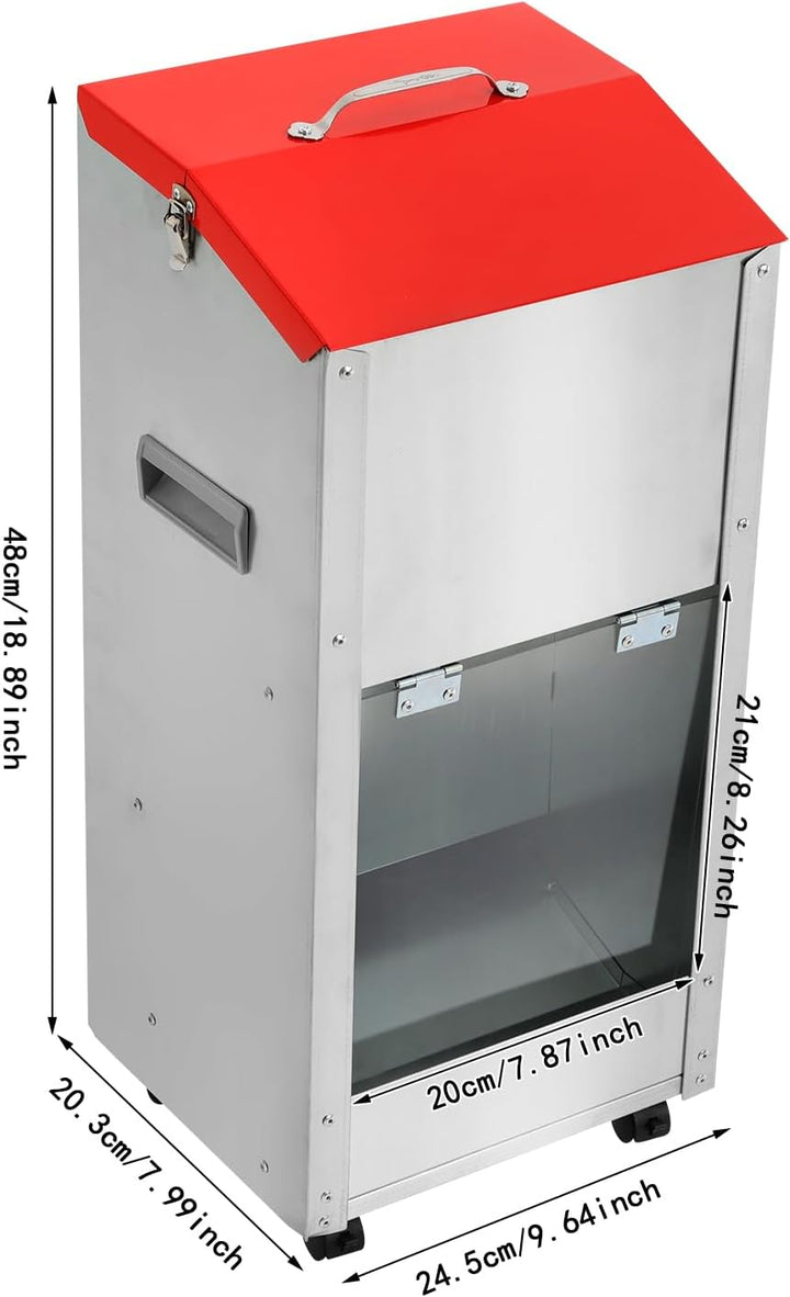 Futterautomat für Hunde und Katzen - Schwerkraft Hundefutterautomat 15 LB mit 4 Rollen und Bremsen -