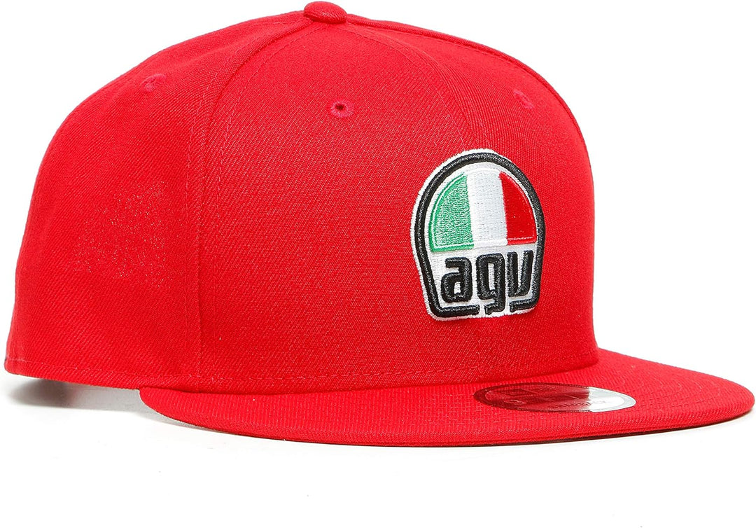 Dainese AGV 9Fifty Snapback Cap, Flaches Visier, rot, n