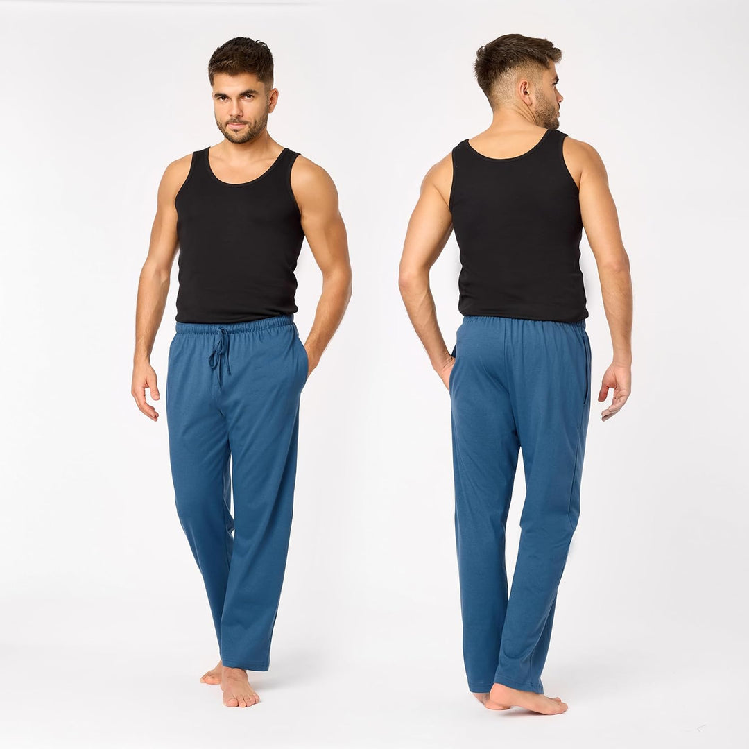 Timone Herren Schlafanzugshose Lang Pyjamahose aus Baumwolle Freizeithose Schlafhose Loungewearhose