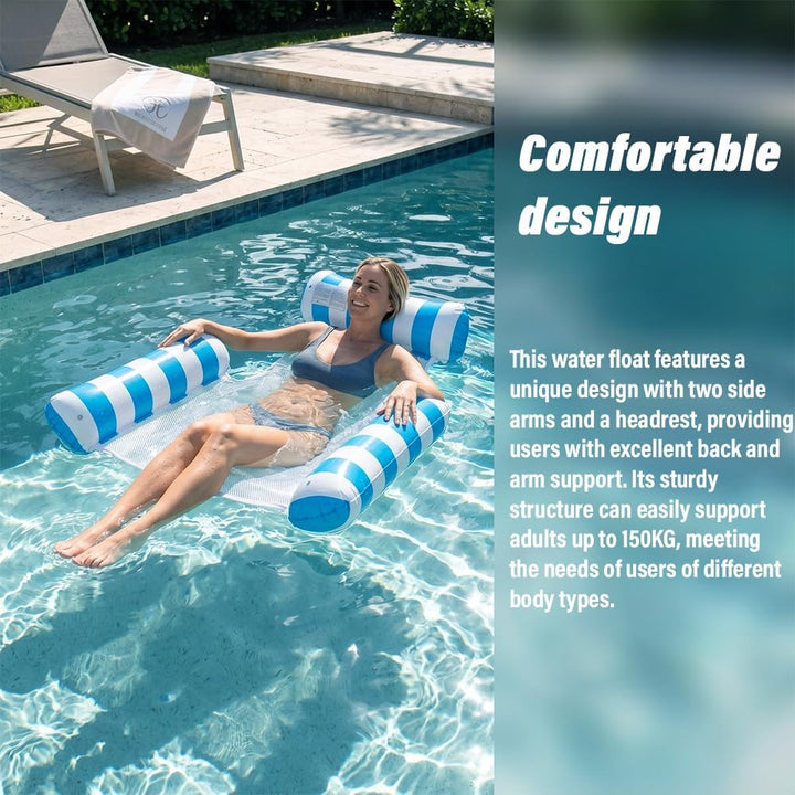 2 Stück Luftmatratze Wasser Hängematte, 4 in 1 Luftmatratze Netz Pool Hängematte Erwachsene, Pool Zu