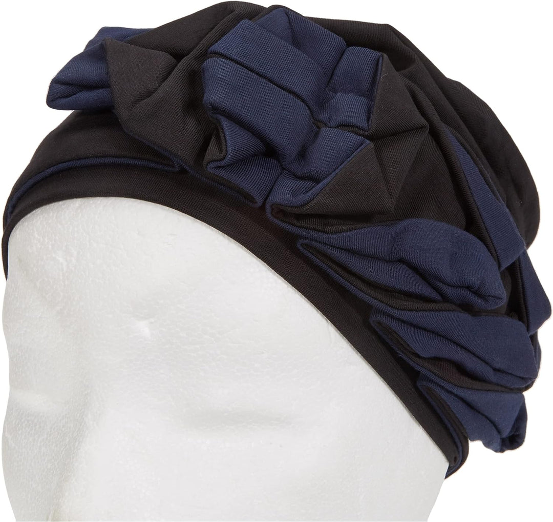 Christine Headwear Damen Nava Turban Headband, Black w/Blue, Einheitsgrösse EU