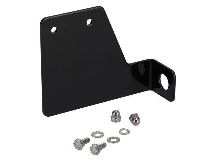 Kennzeichenhalter seitlich, aus Edelstahl, Schwarz, mit Befestigungsmaterial - für Simson SR1, SR2,
