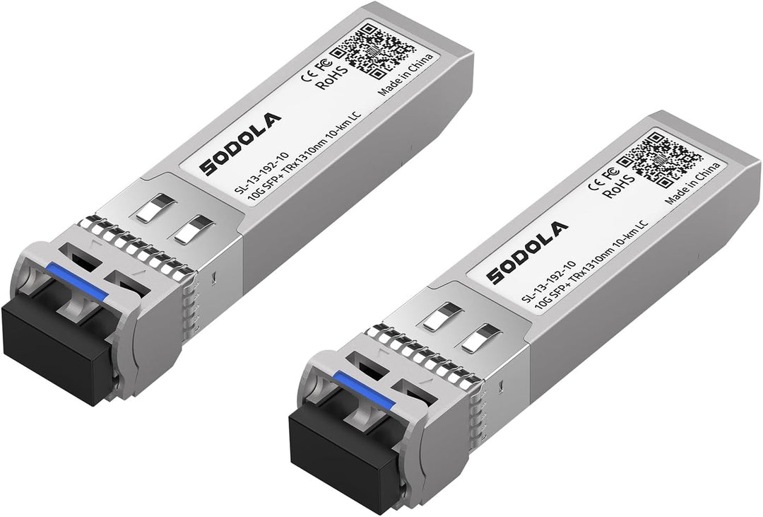 Sodola 10GBase-LR SFP+ Transceiver, 10G 1310nm SMF, bis zu 10 km, Kompatibel mit Cisco SFP-10G-LR, M