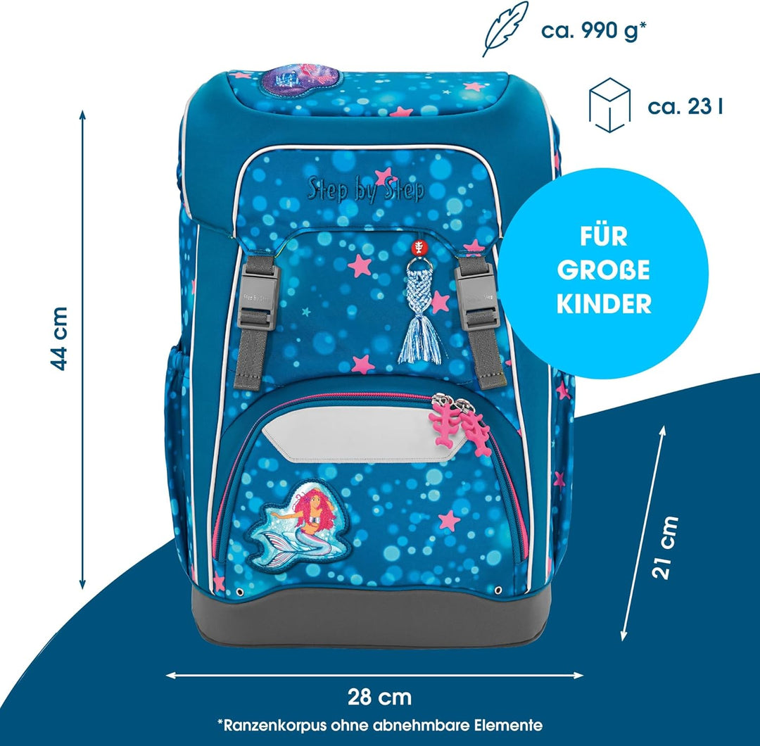 Step by Step Giant Schulranzen-Set, 5-teilig, ergonomischer Tornister mit Reflektoren, höhenverstell