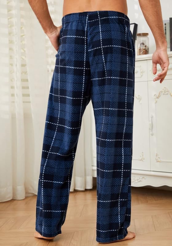 U2SKIIN Pyjamahose Herren lang kariert Schlafhose Schlafanzughosen für Herren Fleece Pyjama Hosen Na
