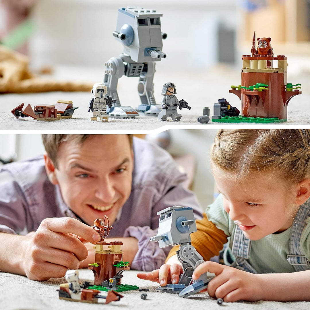 LEGO 75332 Star Wars at-ST, Bauspielzeug für Vorschulkinder ab 4 Jahren mit Ewok Wicket und Scout Tr