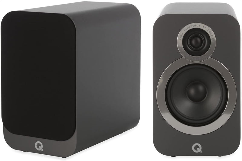 Q ACOUSTICS 3020i Regallautsprecher, 2 Stück, Graphitgrau, mit 2-Wege-Reflex-Gehäuse, 125 mm Bass-Tr