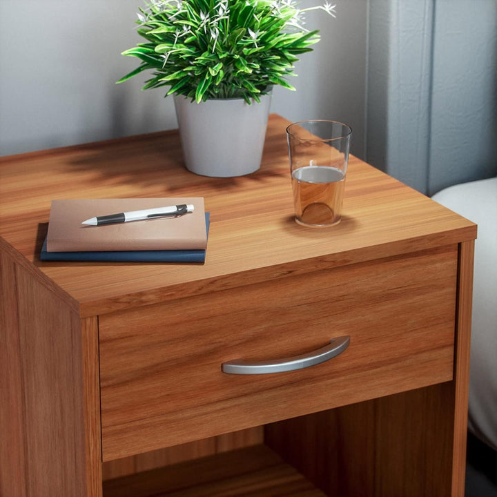 Casaria® Nachttisch Kirschholz 50x40x35cm mit Schublade Holz Modern 50cm Komforthöhe Boxspringbett S