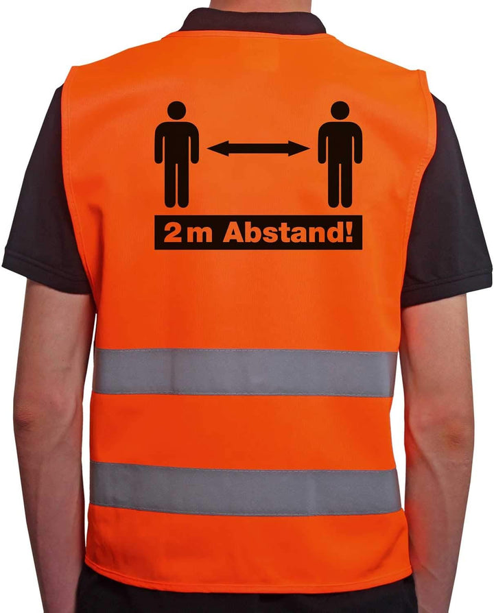 4business 5 Stück Kfz Qualitäts Warnweste Abstand orange EN ISO 20471 Klasse 2 für Erwachsene Unisiz