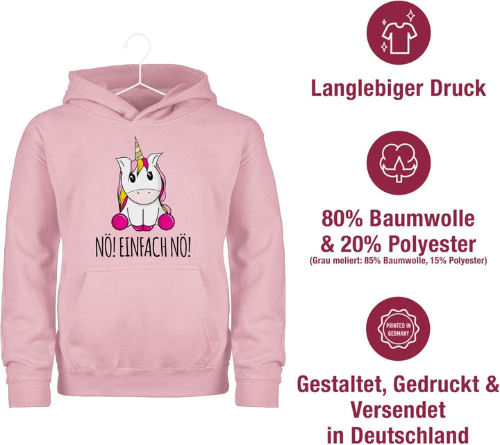 Shirtracer - Kinder Hoodie Jungen Mädchen - Statement Sprüche - Nö! Einfach Nö! Einhorn Unicorn Lust