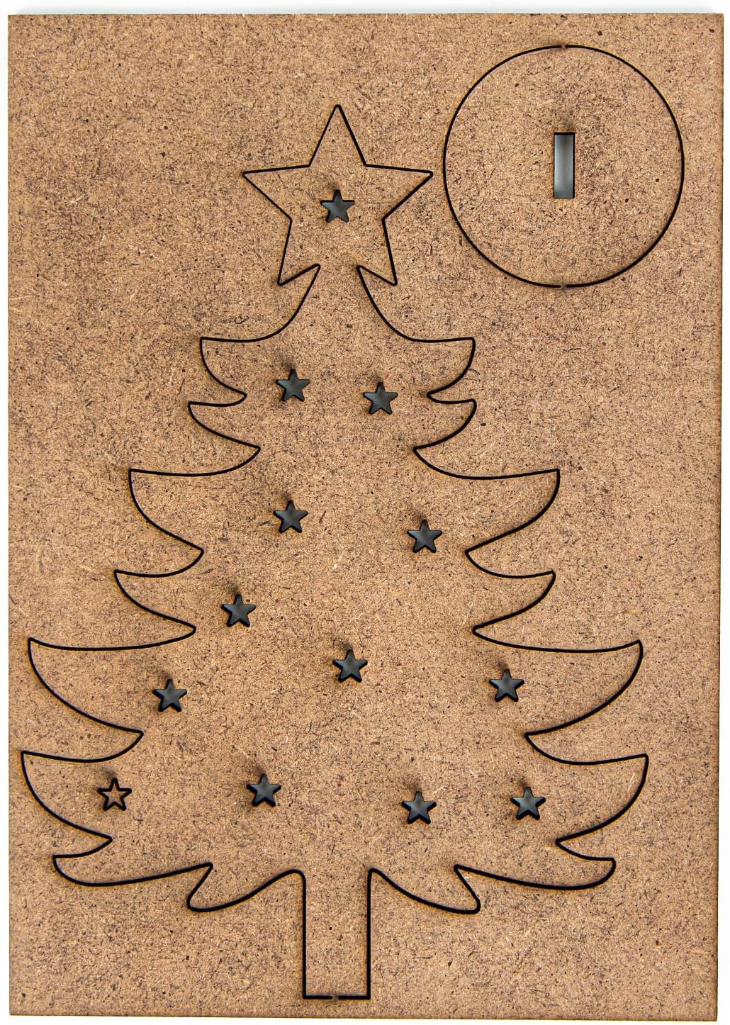 Logbuch-Verlag 10 Weihnachtskarten DIN A6 grau bunt mit Kuverts + Weihnachtsbaum aus Holz - Weihnach