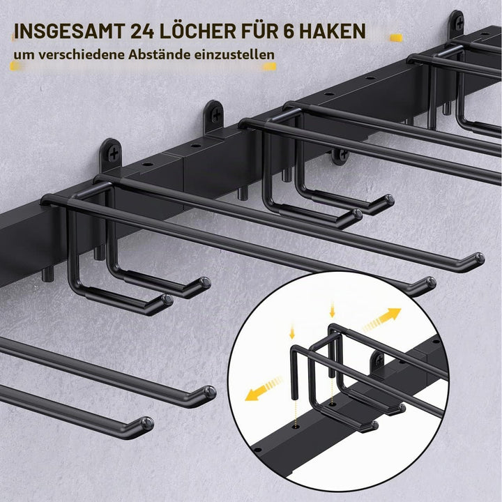 Bomclap Garagen Gerätehalter 51 inch, Metall Wandhaken 12 Haken Werkzeugregal Wand Werkzeughalter fü