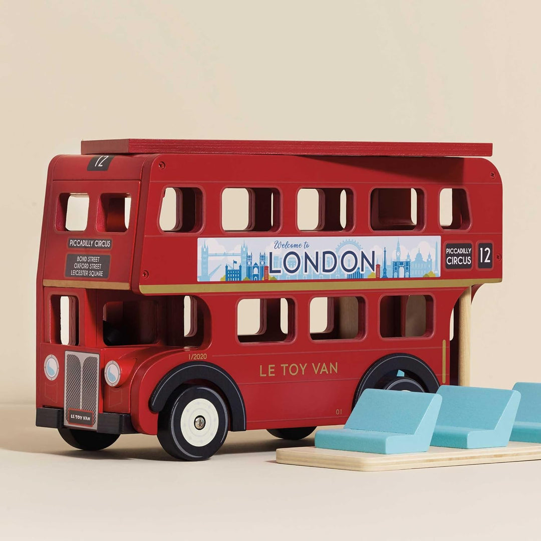 Le Toy Van - TV469 - Lernspielzeug ?London Bus" für Kleinkinder ab 3 Jahren, Doppeldeckerbus im Lond