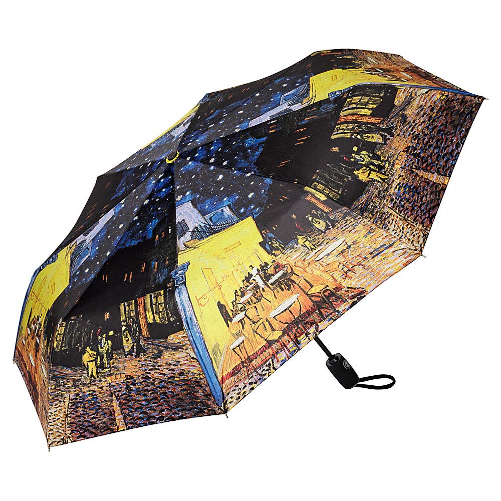 VON LILIENFELD Taschenschirm Regenschirm Vincent Van Gogh: Nachtcafé Windfest Auf-Zu-Automatik Stabi