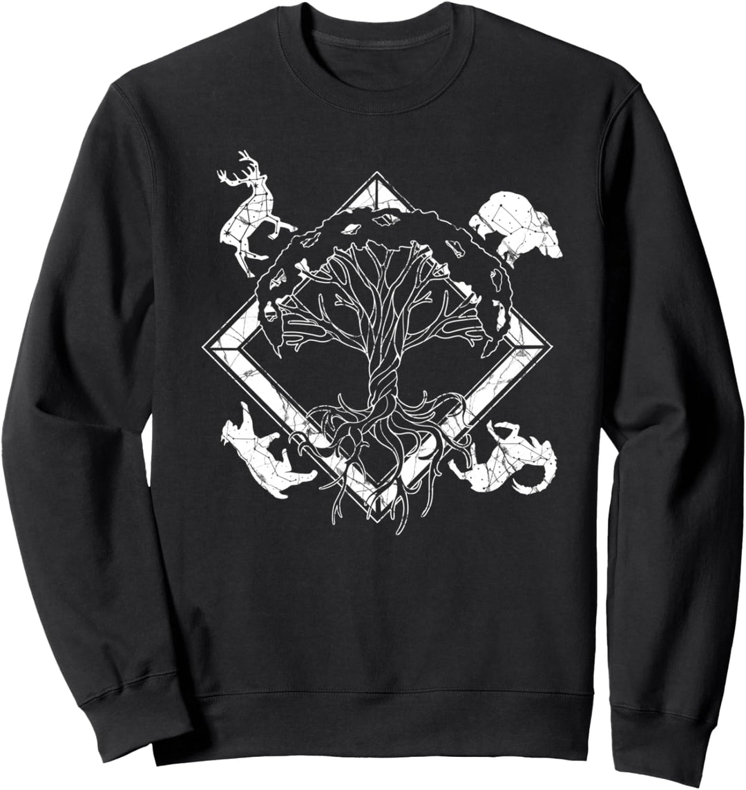 Geschenk Nordische Mythologie Walhalla Lebensbaum Sweatshirt