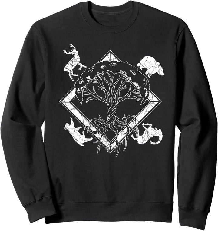 Geschenk Nordische Mythologie Walhalla Lebensbaum Sweatshirt