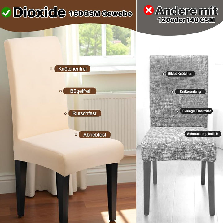 Dioxide Stuhlhussen 6er Set Stretch Stuhlhussen Schwingstuhl Elastische Hussen Stuhlbezug Abnehmbare