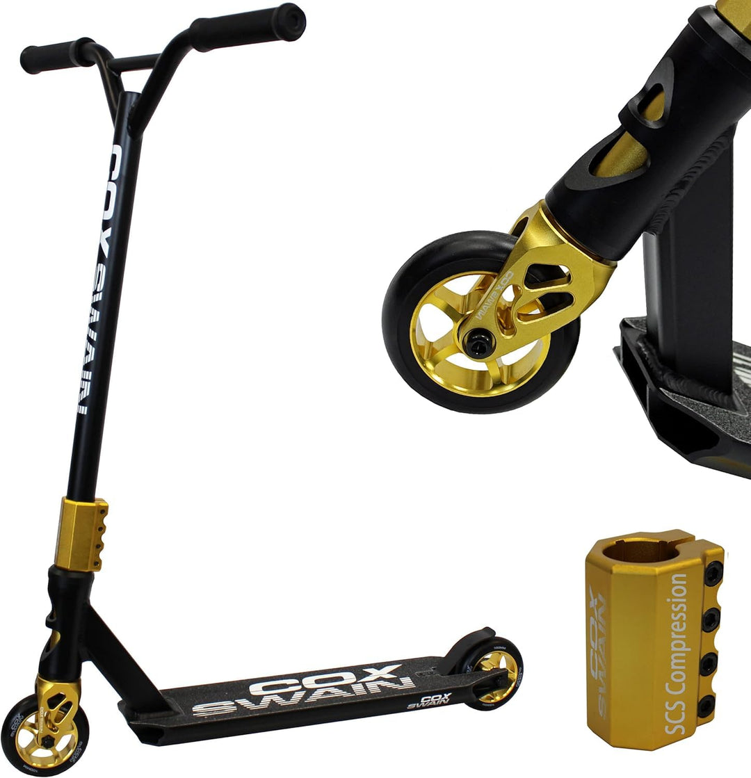 Cox Swain Stunt Scooter X-385, SCS-Kompression, CNC Fork, 100mm PU/Alu Rollen, ABEC 9, Kinder + Erwa