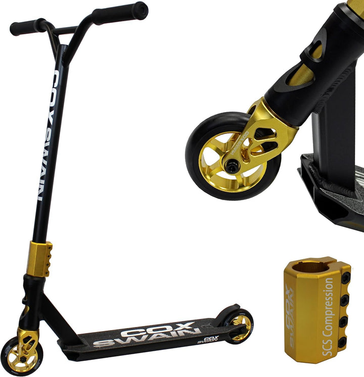 Cox Swain Stunt Scooter X-385, SCS-Kompression, CNC Fork, 100mm PU/Alu Rollen, ABEC 9, Kinder + Erwa