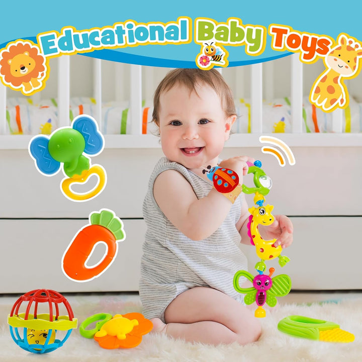 Tsokize Baby Spielzeug 0 3 6 9 Monate, 14 Pcs Rasseln Beissring Set Baby Spielzeug ab 0 3 6 9 Monate