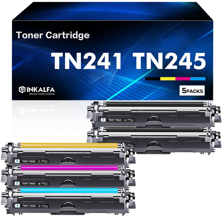 5er-Pack TN241 TN245 Kompatibel für Brother MFC 9332CDW DCP 9022CDW 9142 CDN HL-3142CW MFC-9332CDW D