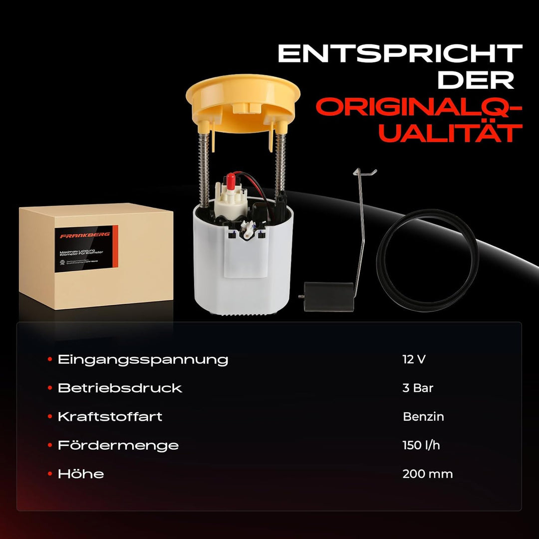 Frankberg Kraftstoffpumpe Benzinpumpe Kraftstoff-Fördereinheit Modul Satz ohne Drucksensor Kompatibe