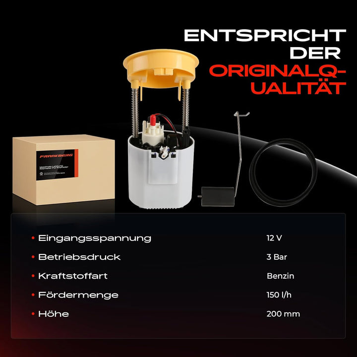 Frankberg Kraftstoffpumpe Benzinpumpe Kraftstoff-Fördereinheit Modul Satz ohne Drucksensor Kompatibe