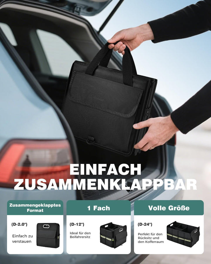 FLORICH Kofferraum Organizer mit Atmungsaktiver Schuhaufbewahrung 63L Premium Auto Kofferraumbox sta