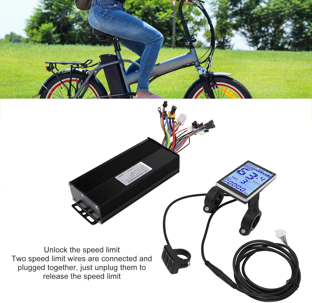 BuyWeek Brushless Motor Controller Kit für Elektrofahrrad, 36V 48V 52V 1500W 2000W 40A 3 Modus Sinus