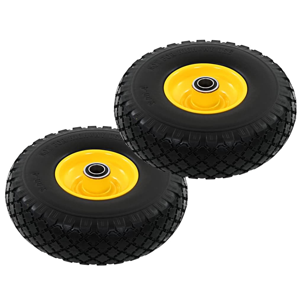 vidaXL 2x Sackkarrenrad Massiv PU 3,00-4 (260x85) Reifen Rad Bollerwagen