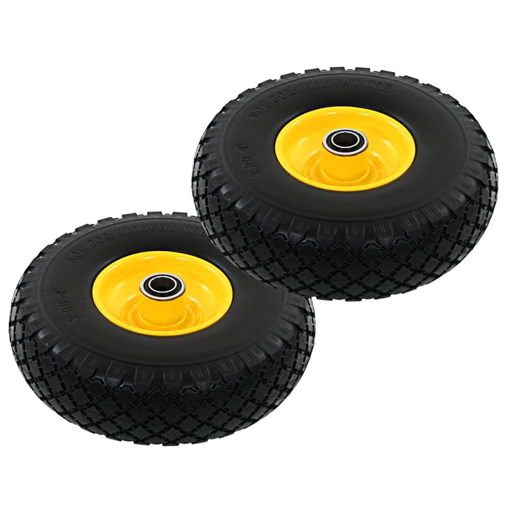 vidaXL 2x Sackkarrenrad Massiv PU 3,00-4 (260x85) Reifen Rad Bollerwagen