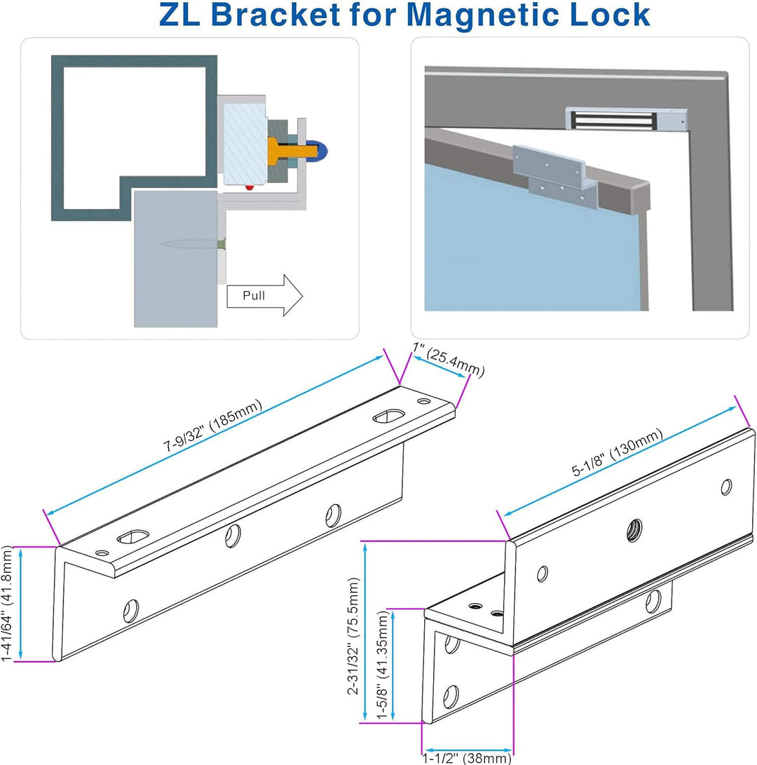 UHPPOTE Z & L ZL Klemmhalterung für 180 kg, elektromagnetischer Verschluss für Innentür