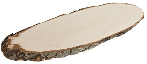 Rindenbrett, natürliche Baumscheibe aus Esche mit Rinde, farblos lebensmittelecht lackiert, zum Serv