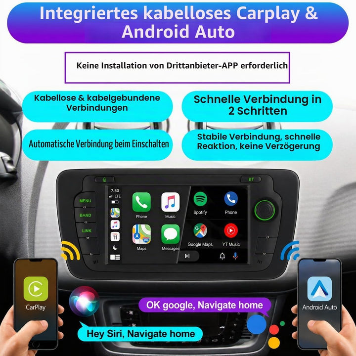 Auto-Radio für Seat Ibiza 6j IV 2008-2014 | Linux-System,Hohe Leistung, Ibiza Radio mit Wireless Car