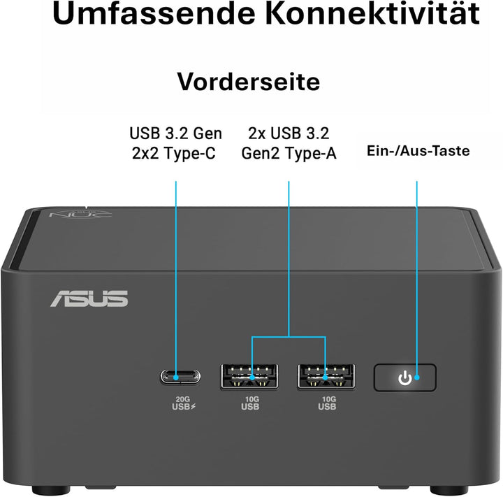 ASUS NUC 15 Pro Tall Kit RNUC15CRHI300002 (Intel Core i3 Prozessor, Arc Grafik, WiFi 7, Bluetooth 5.