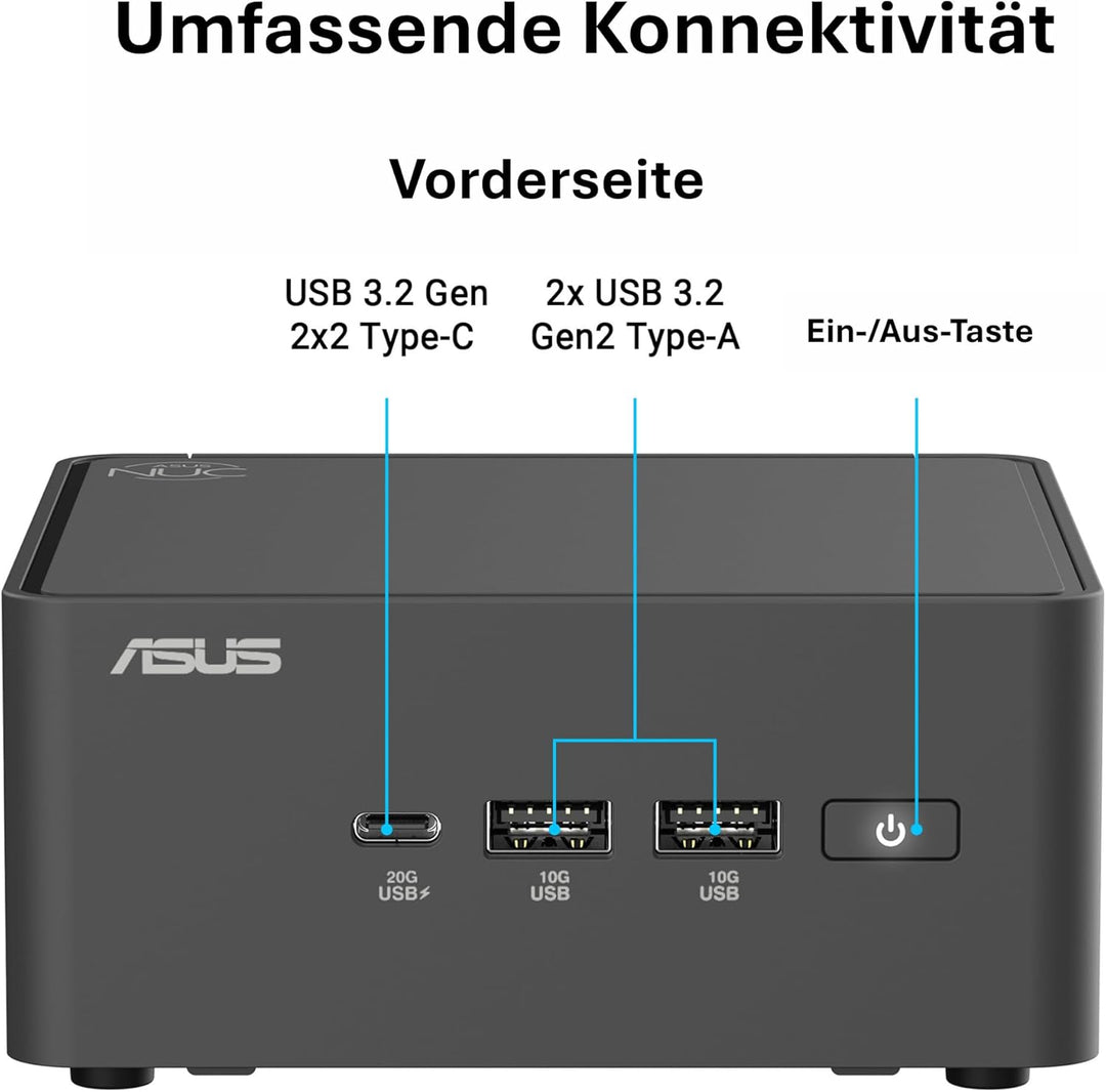 ASUS NUC 15 Pro Slim Kit RNUC15CRKU700002 (Intel Core i7 Ultra Prozessor, Arc Grafik, WiFi 7, Blueto