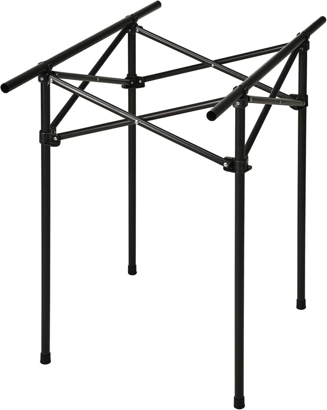 Camping Klapptisch schwarz mit Tragetasche - 70 x 70 cm - Universal Gartentisch mit einrollbarer Tis