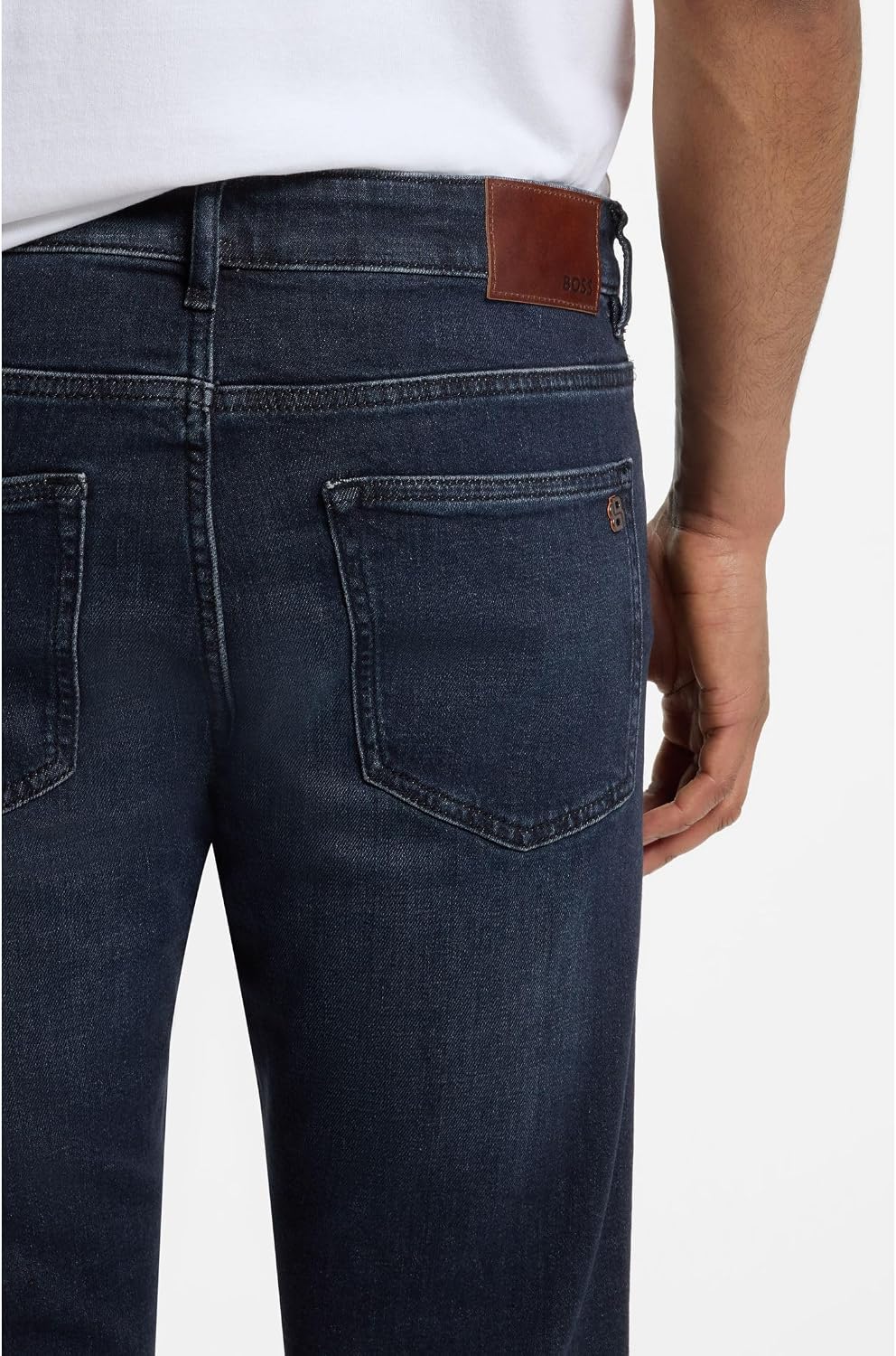 BOSS Herren Delaware BC-L-C Blaue Slim-Fit Jeans aus komfortablem Stretch-Denim 30W / 32L Dark Blue4