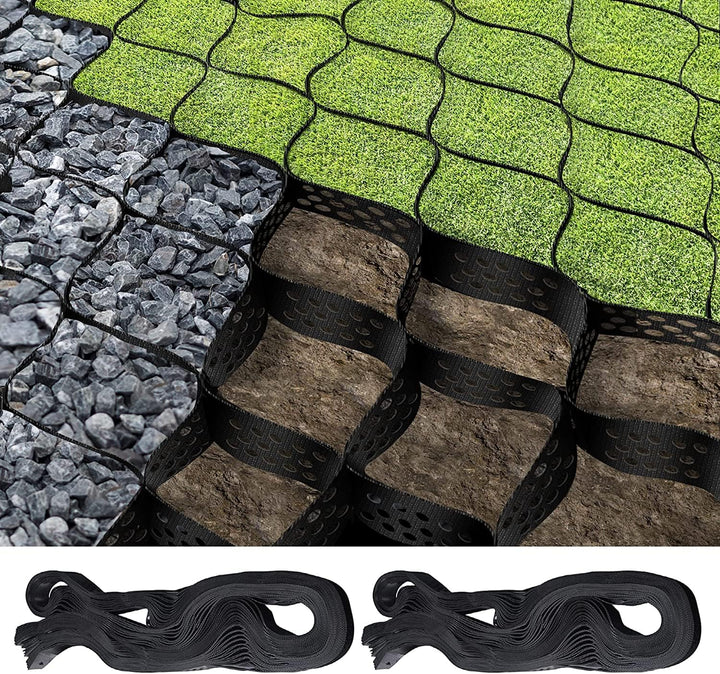 2PCS Kiesgitter Kiesmatten Kieswaben,3x5m=15m² Rasengitter Geogitter Wabengitter Gitterplatten Boden