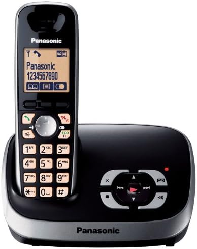 Panasonic KX-TG6522GB Duo Schnurlostelefon mit Anrufbeantworter schwarz schwarz Single, schwarz Sing