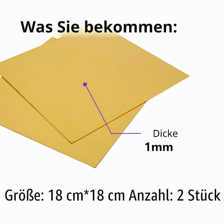 2 PCS messingblech 1mm,Messing platten,messing,Brass plates,messing blech 18cm*18cm*1.0mm(2 PCS) 1,0