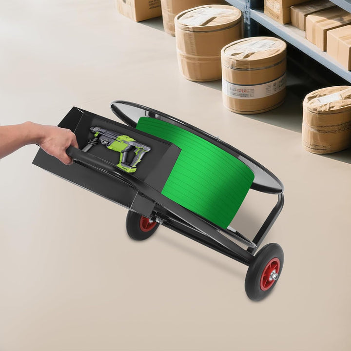 Beweglicher Banddispenser Rollwagen für Umreifungsband Schwerlast-Umreifungswage mit Ablagefach Mobi